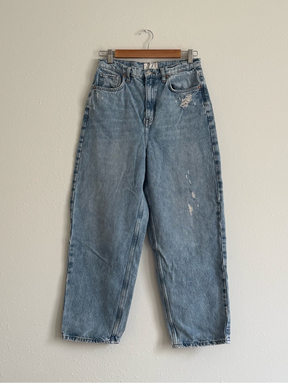 Free People Light Wash Denim High-waisted Jeans